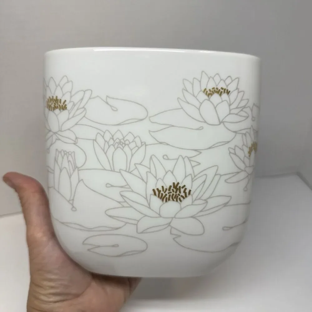 Vintage Rosenthal Studio Linie Germany Porcelain Lily Pad Print Ovoid Shape Vase